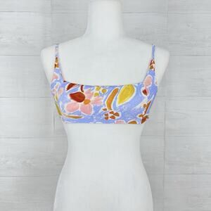 Stone Fox Swim Samay Floral Bikini Top Size XS Pastel Purple Pink Beach‎ Party